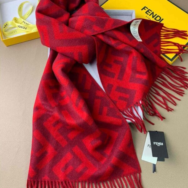 Fendi Red Cashmere Scarf