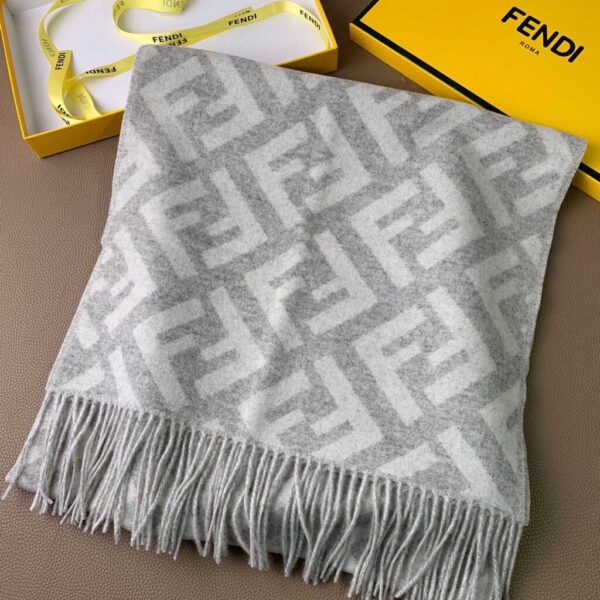 Fendi Pale Grey Cashmere Scarf