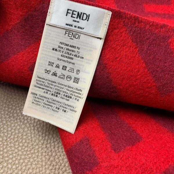 Fendi Red Cashmere Scarf