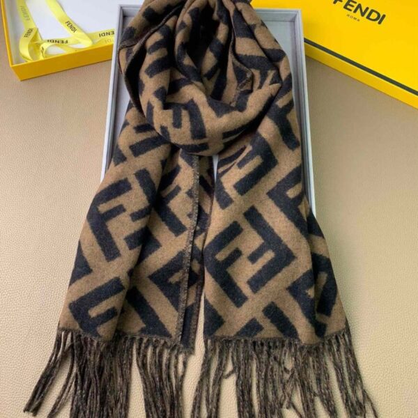 Fendi Brown Cashmere Scarf