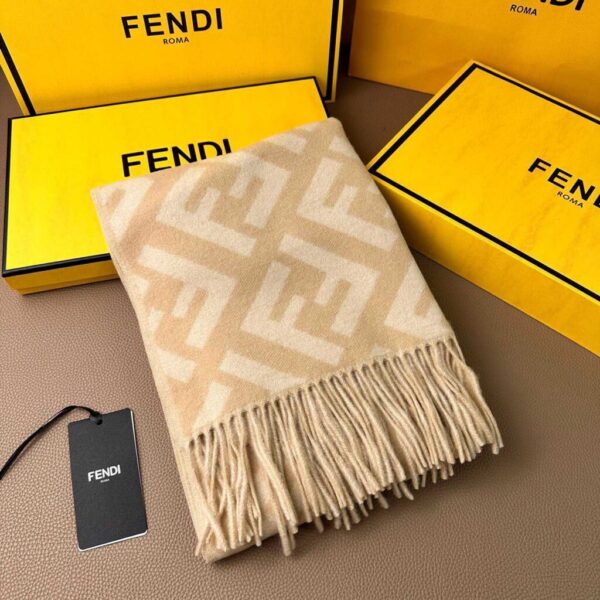 Fendi Beige Cashmere Scarf