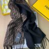 Fendi Brown Wool Stole Scarf