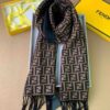 Fendi Brown Wool Stole Scarf