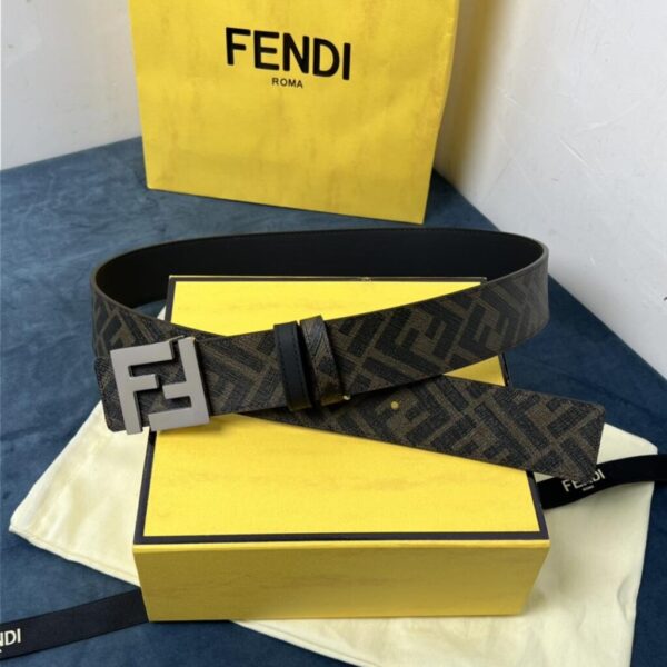 Fendi Reversible Black Leather Belt