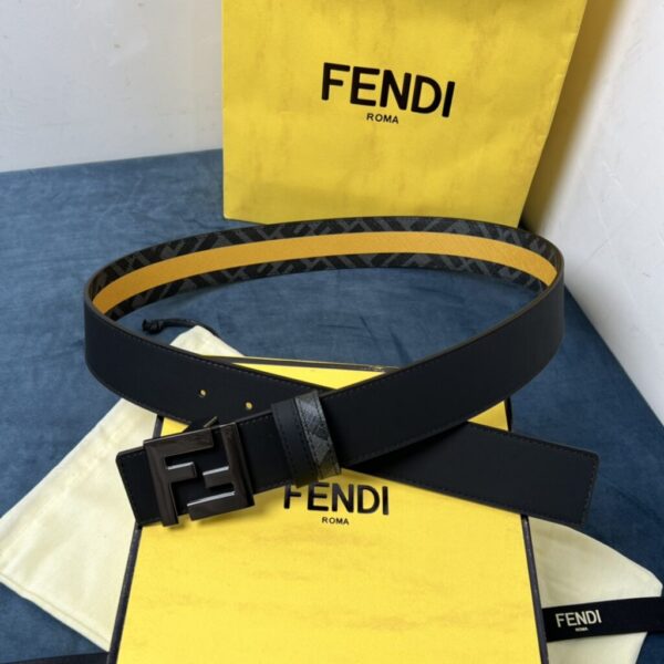 Fendi Belt, Reversible Black Leather Belt