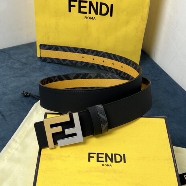 Fendi Belt, Reversible Black Leather Belt