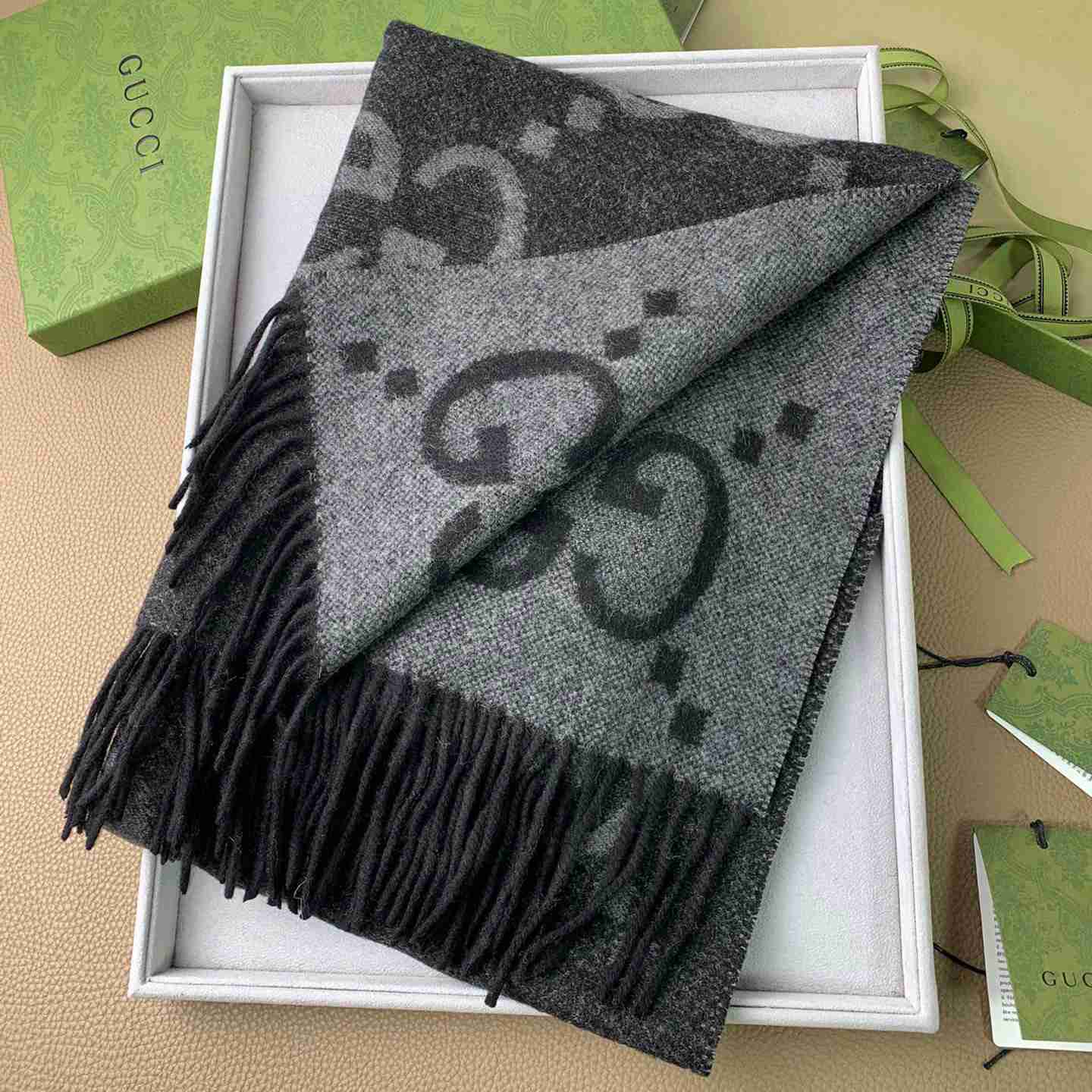 Gucci GG Wool Jacquard Scarf