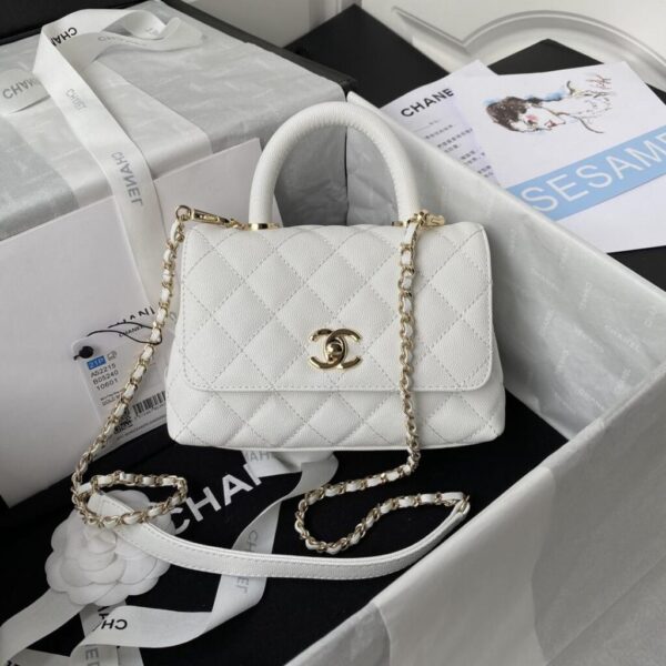 Chanel White Quilted Leather Bag