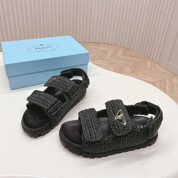 Prada Woven Fabric Sandals