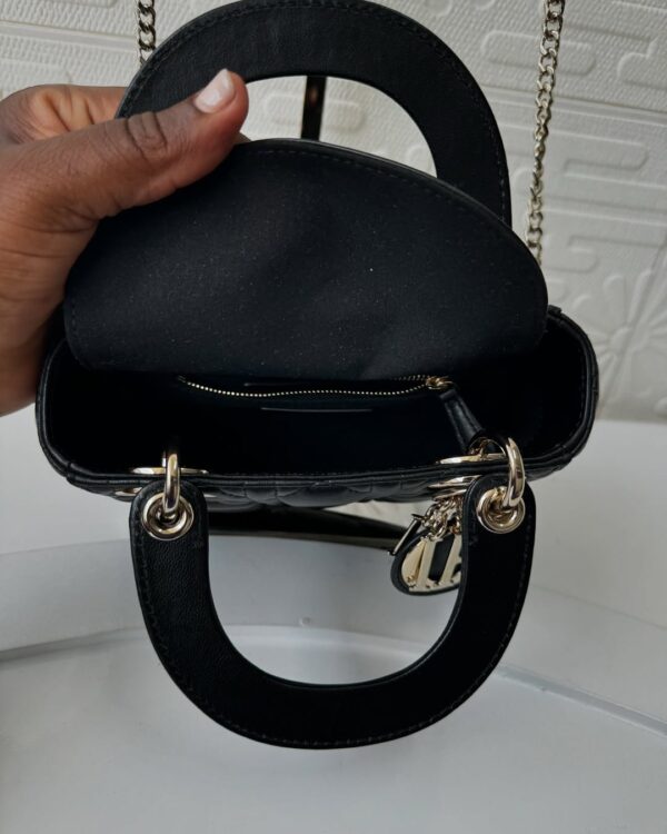Dior Bag, Black Cannage Leather Micro Lady Dior Tote - Image 3