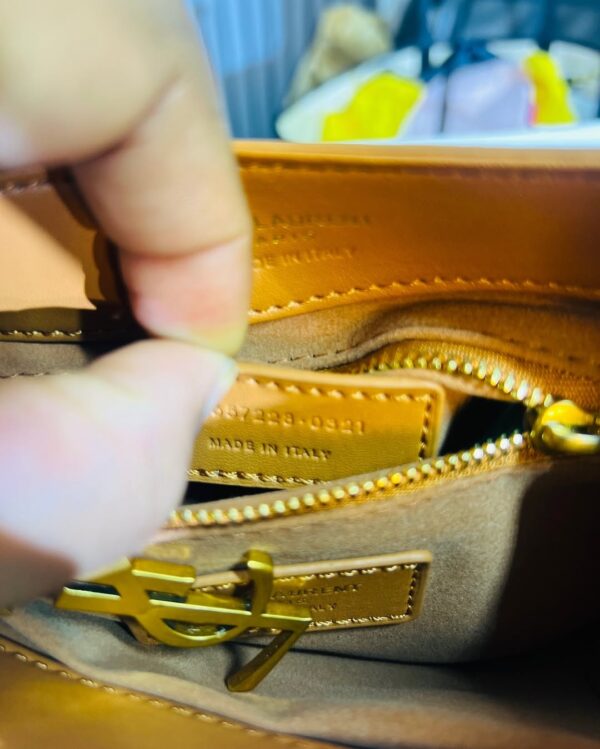 Yves Saint Laurent Vintage Brown Calfskin Leather - Image 5