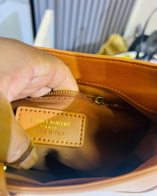 Yves Saint Laurent Vintage Brown Calfskin Leather - Image 4