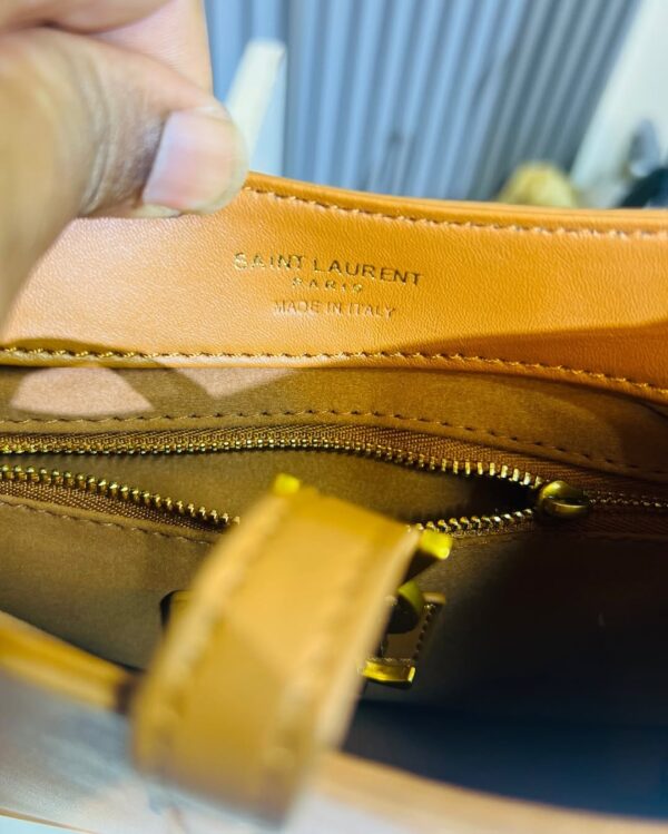 Yves Saint Laurent Vintage Brown Calfskin Leather - Image 6