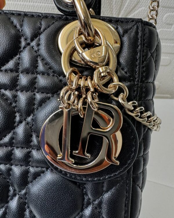 Dior Bag, Black Cannage Leather Micro Lady Dior Tote - Image 2