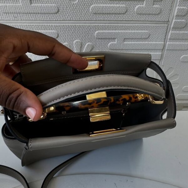 Fendi Vitello Seta Shiny Nappa Plexiglass Tortoise Mini - Image 8