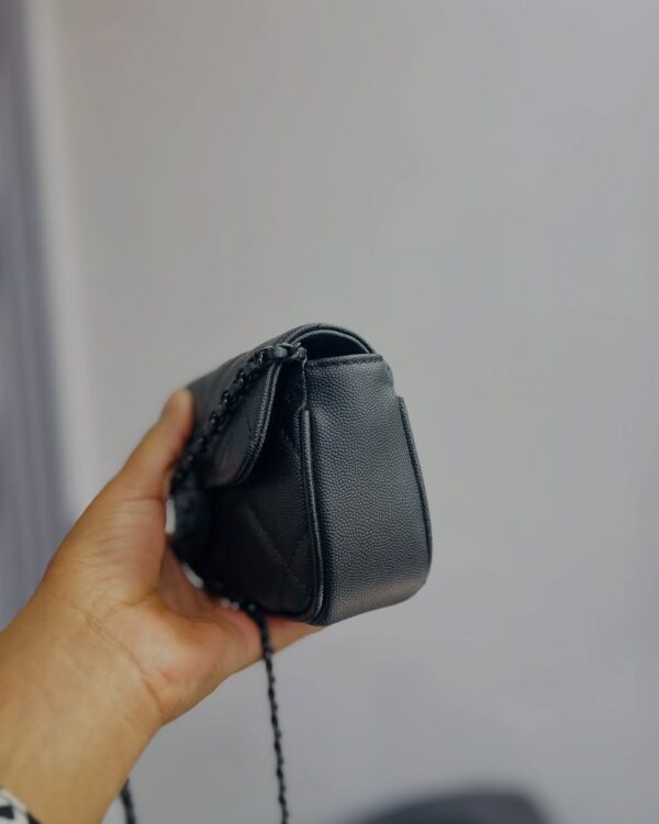 Chanel Cardholder on Chain in Black Caviar - Image 6