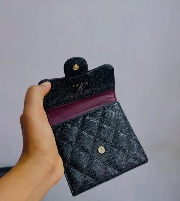 Chanel Quilted Caviar Small Classic Flap Wallet - Image 6