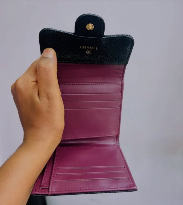 Chanel Quilted Caviar Small Classic Flap Wallet - Image 3