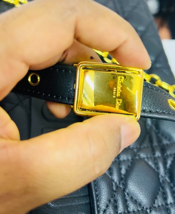 Dior Black Cannage Leather Medium Caro Shoulder Bag - Image 8