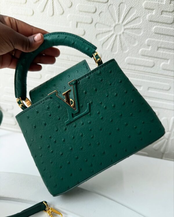 Louis Vuitton Green Ostrich Leather Capucines BB Bag - Image 3