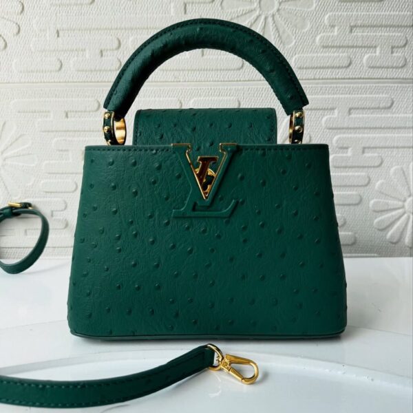 Louis Vuitton Green Ostrich Leather Capucines BB Bag