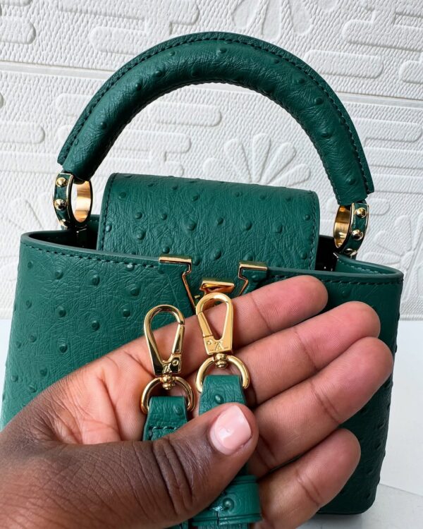 Louis Vuitton Green Ostrich Leather Capucines BB Bag - Image 2