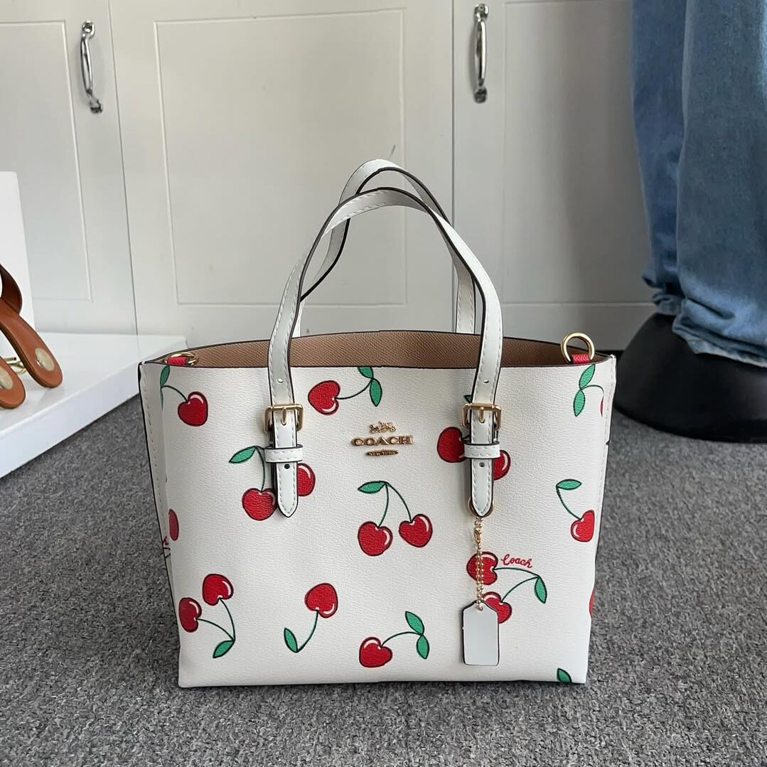 Coach Mollie Tote with Heart Cherry Print