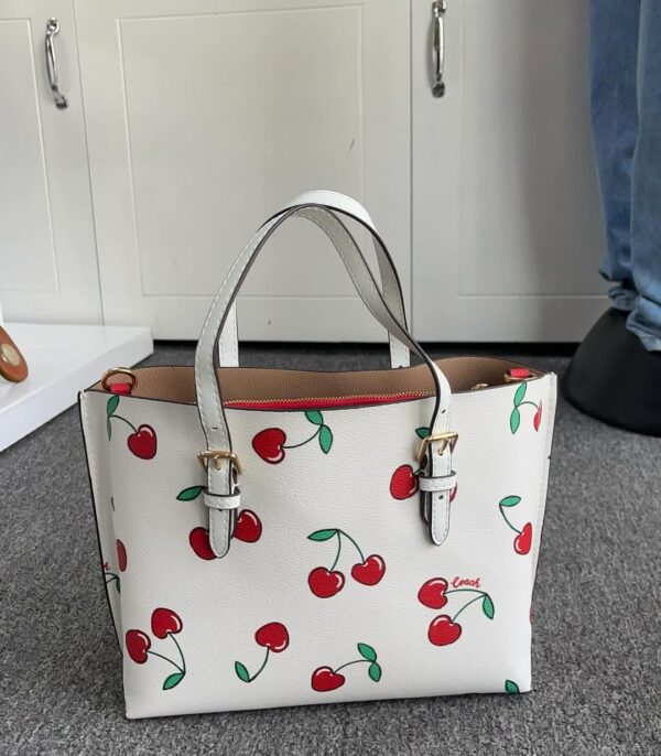 Coach Mollie Tote with Heart Cherry Print
