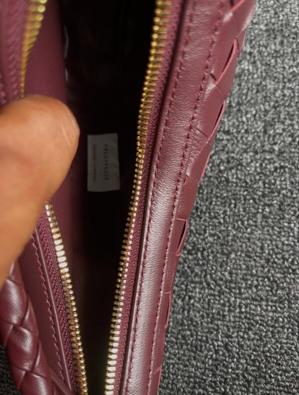 Bottega Veneta Burgundy Interlocking Leather Crescent Bag
