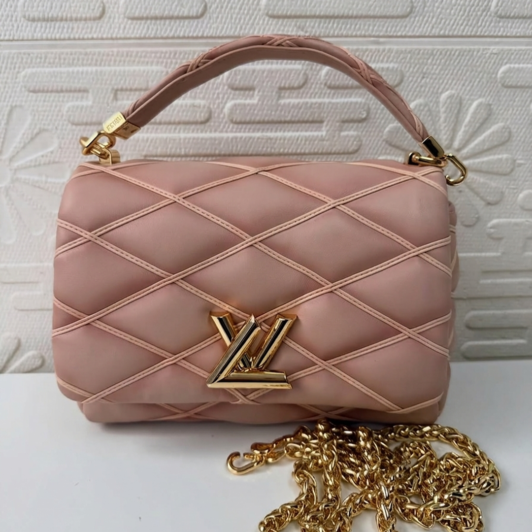 Louis Vuitton GO-14 MM Malletage Leather Bag Pink