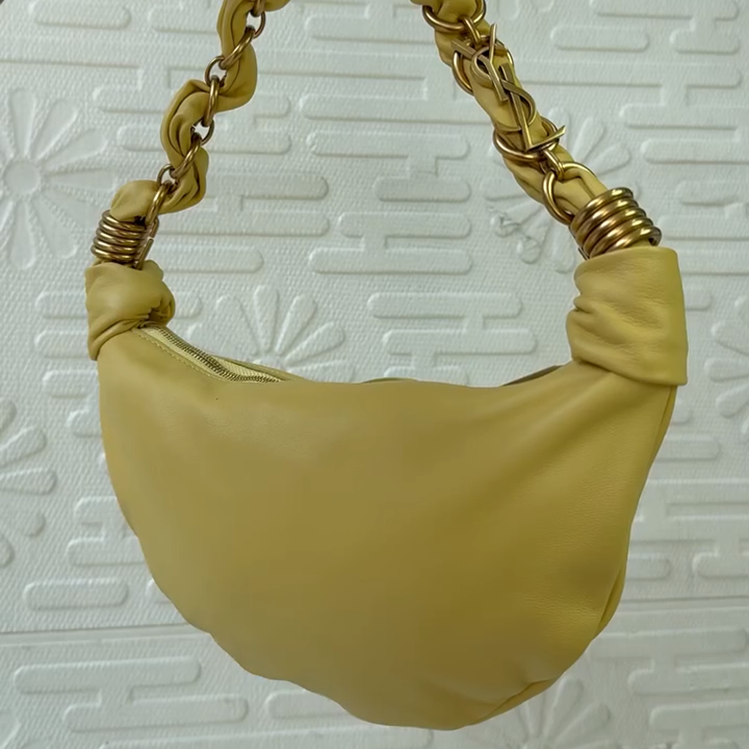 Saint Laurent Mini Amalia Orange Leather Shoulder Bag