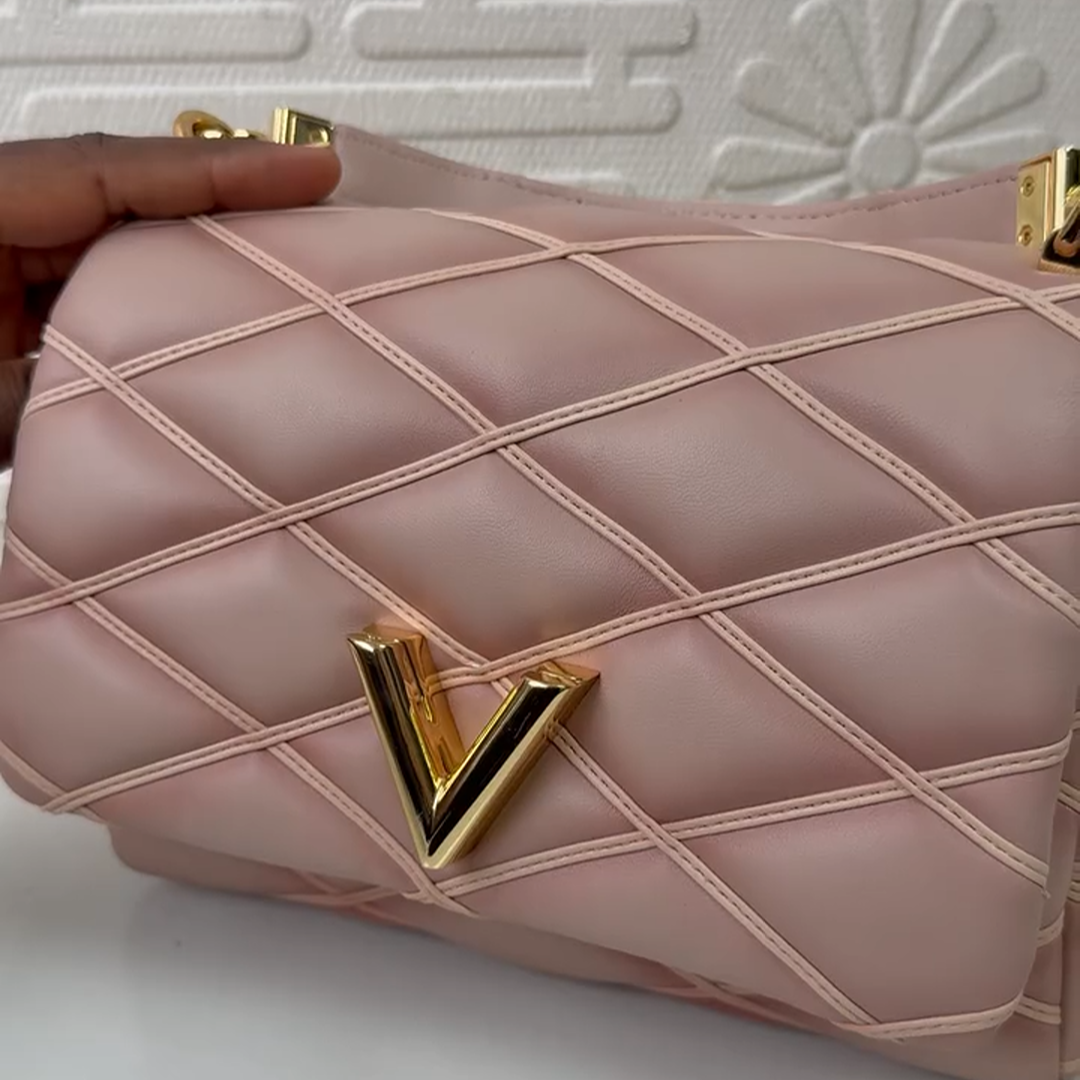 Louis Vuitton GO-14 MM Malletage Leather Bag Pink